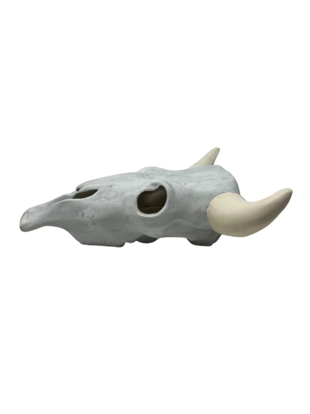 Ceramic Cow Bull Fake Skull Wall Hang Western Cowboy Decor Decoration White 9